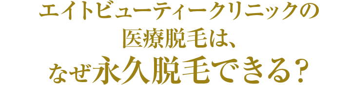 エイトビューティークリニックの医療脱毛は、なぜ永久脱毛できる？