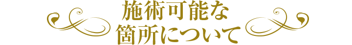 施術可能な箇所について
