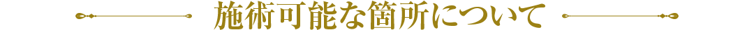 施術可能な箇所について