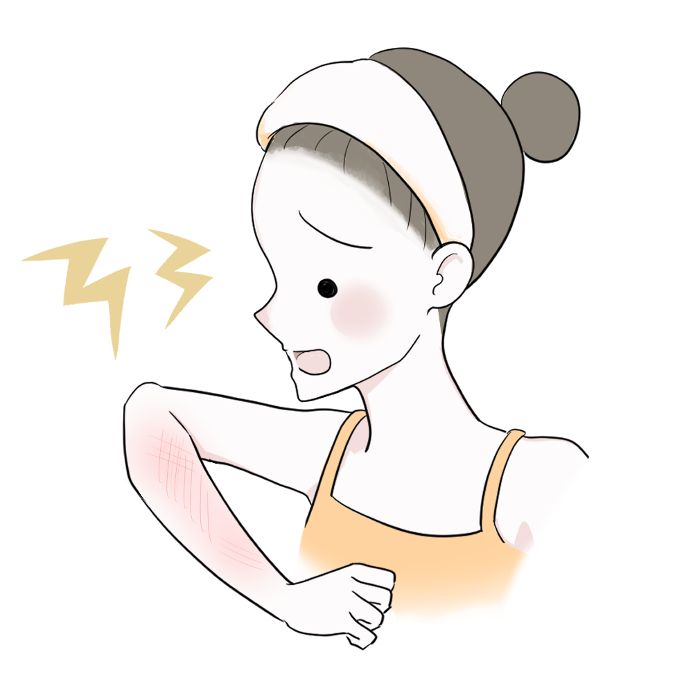 医療脱毛の照射時に感じるチクッとした痛みのイメージ